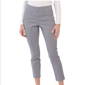 NWT Pull On Gingham Pants Anne Klein Black and White Print for Work or Business